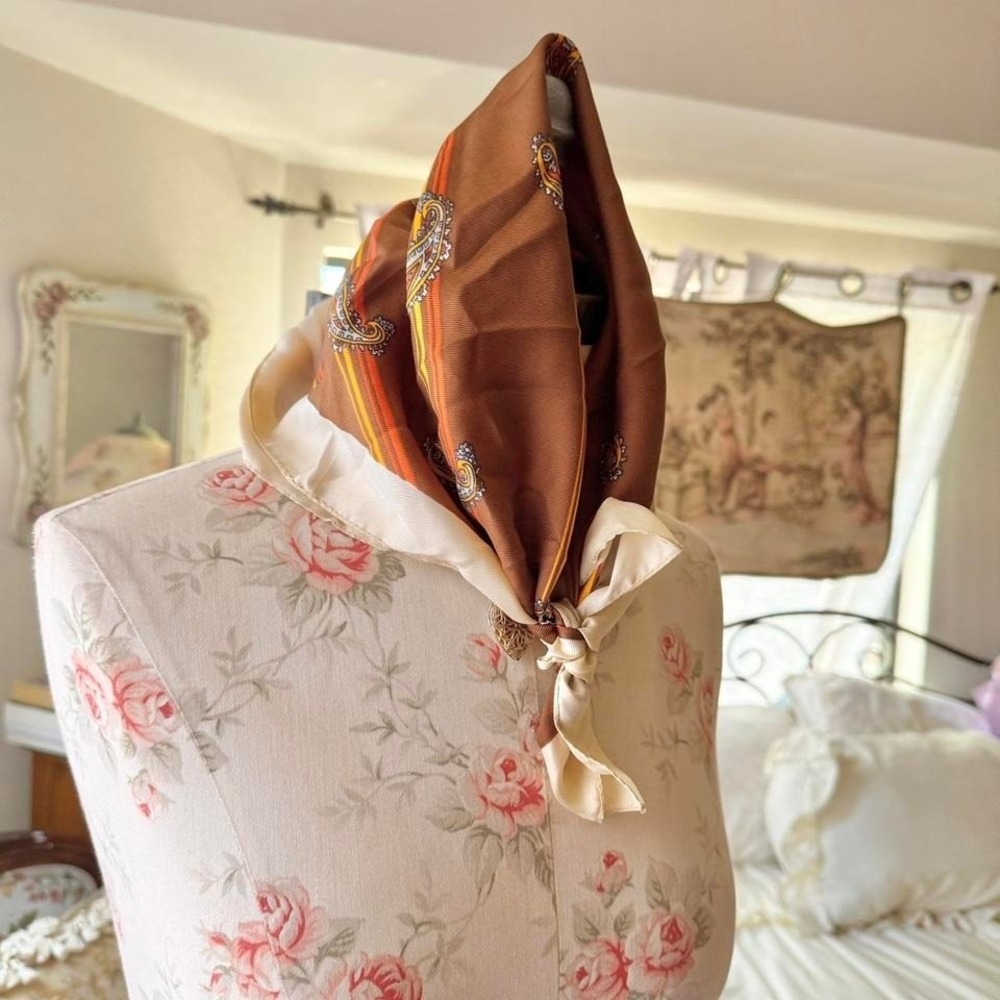 vintage brown‎ made in italy scarf